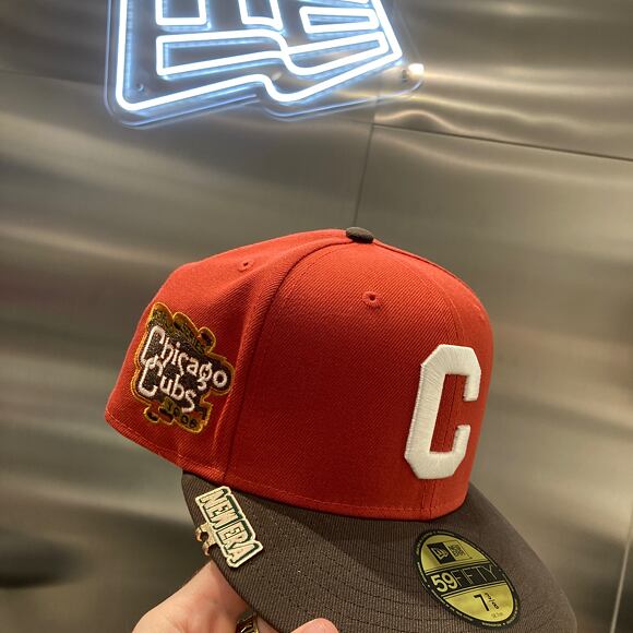 Kšiltovka New Era - MLB Visor Clip 59FIFTY - Chicago Cubs - Rust / Brown