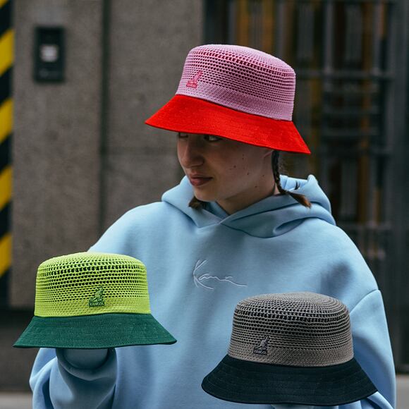 Klobouk Kangol - Double Mesh Lahinch - Peony Pink/Scarlet