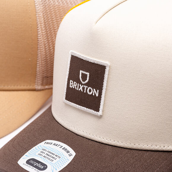 Kšiltovka Brixton - Alpha Block X C Mp Mesh Cap - Golden Glow/Off White/Deep Brown