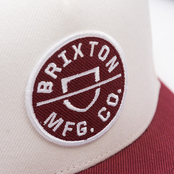 Kšiltovka Brixton - Crest C Mp Snapback - Port/Off White