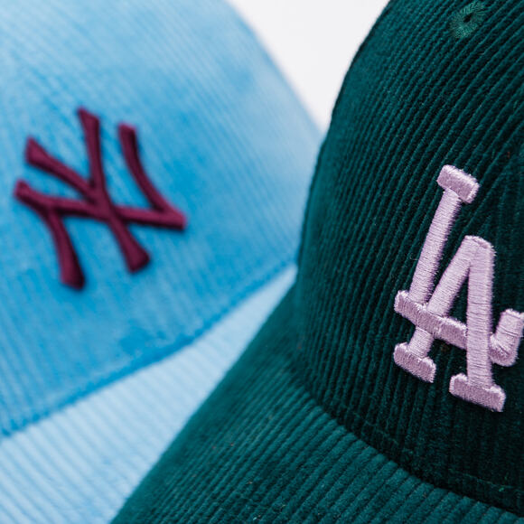 Dámská Kšiltovka New Era - MLB Cord 9FORTY - LA Dodgers - Dark Green / Lavender