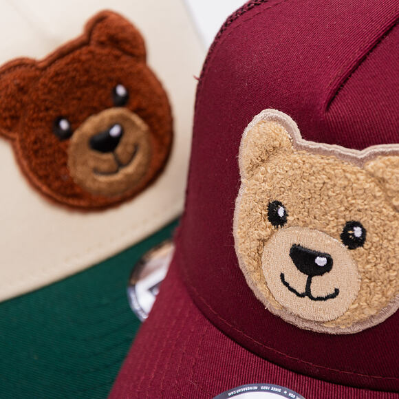 Dětská Kšiltovka New Era - Boucle Bear 9FORTY Trucker - Burgundy
