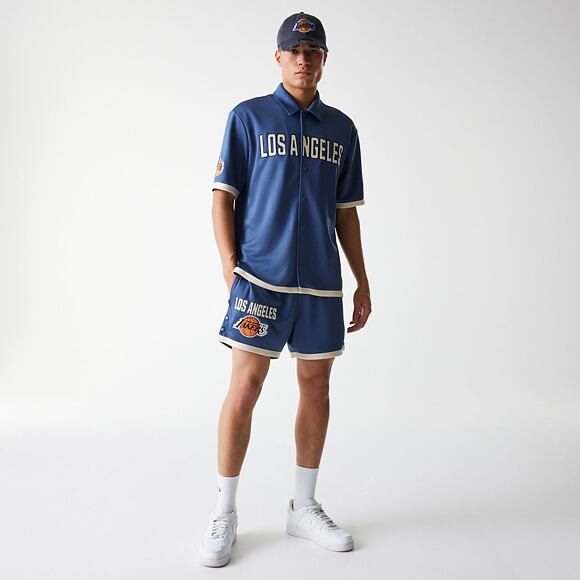 Dres New Era - NBA Button Jersey Shirt - LA Lakers - Muted Indigo