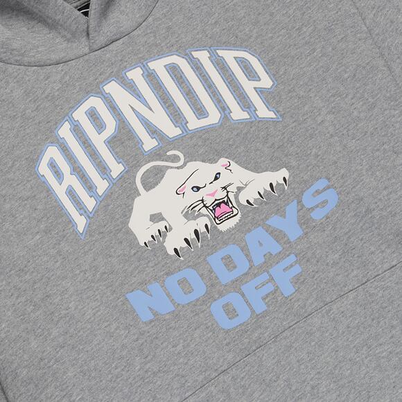 Mikina Rip N Dip - White Panther Hoodie - Heather Grey
