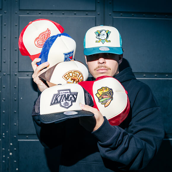 Kšiltovka Mitchell & Ness - NHL Vintage Block Trucker - Los Angeles Kings - Cream