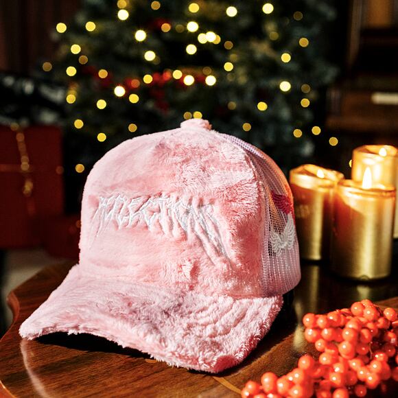 Kšiltovka Reflection Luxury Fuzzy Trucker - Coral Pink / White
