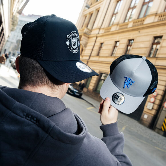 Kšiltovka New Era -  Seasonal 9FORTY Trucker - Manchester United FC - Grey