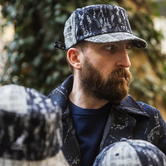 Kšiltovka Kangol - TRENDS PACK - Denim Mashup Army Cap - Black Topstitch