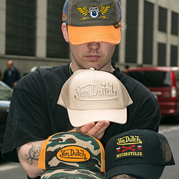 Kšiltovka Von Dutch - Trucker - Classic Logo Camo/Orange