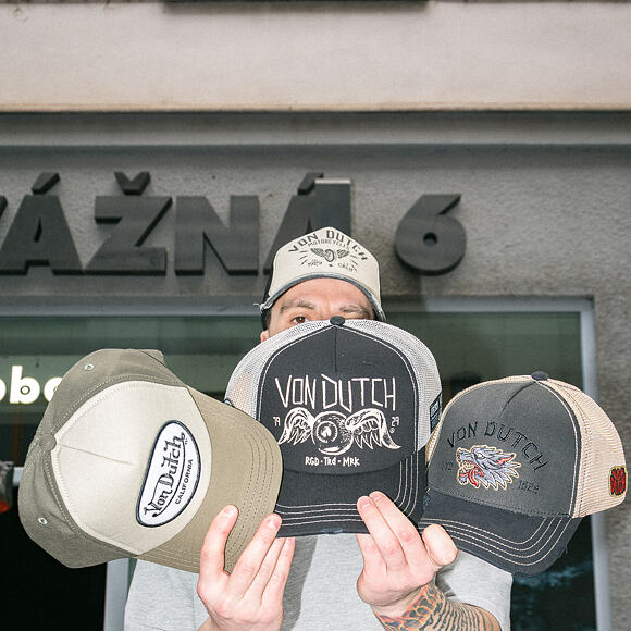 Kšiltovka Von Dutch - Trucker - Eye Out Side Patch Black/White