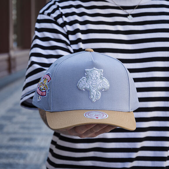 Kšiltovka Mitchell & Ness  - NHL Frosted Peak - Pro Pinch Snapback - Florida Panthers - Blue/Brown