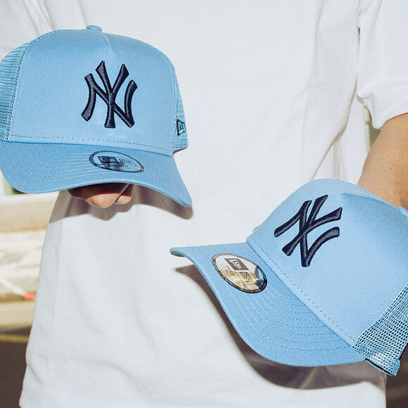 Dětská Kšiltovka New Era - MLB Essential 9FORTY A-Frame Trucker - NY Yankees - Blue / Ocean Blue