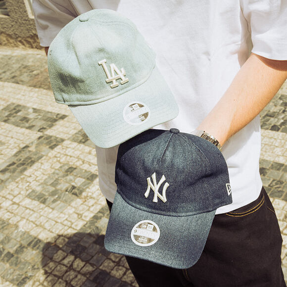 Dámská Kšiltovka New Era - MLB Denim 9TWENTY A-Frame - LA Dodgers - Pastel Blue