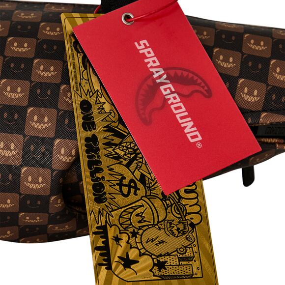 Taška Sprayground - Sharks In Paris Wtf Bubble Brown Check Shark Duffle