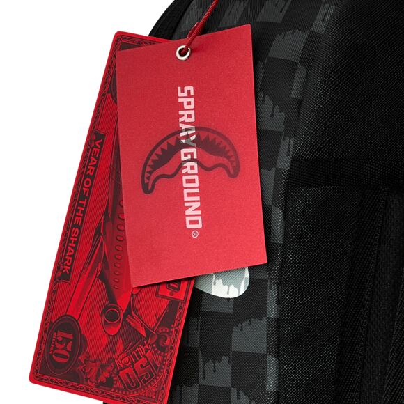 Batoh Sprayground - Black And White Drip Check Shark Backpack