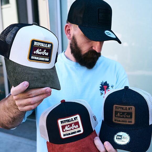 Kšiltovka New Era - Branded Patch Cord 9FORTY A-Frame Trucker - Cream / New Olive