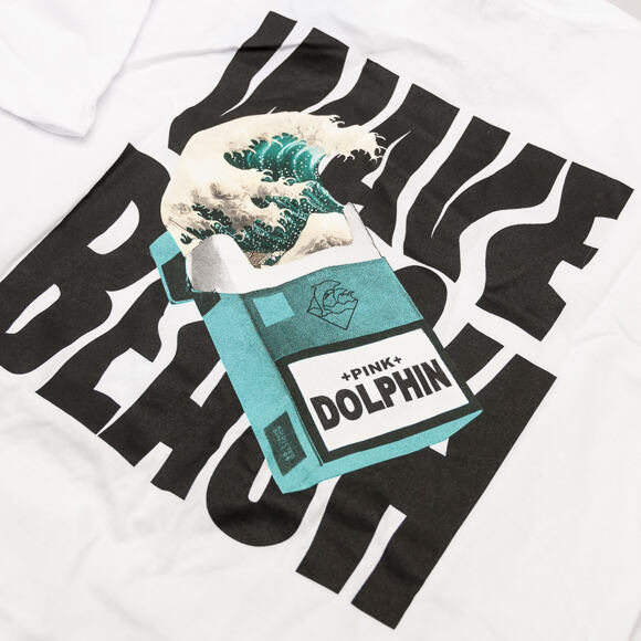 Triko Pink Dolphin Wave Addict White