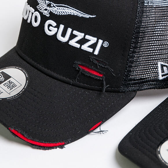 Kšiltovka New Era 9FORTY A-Frame Trucker Motto Guzzi Piaggio Worn Black Snapback