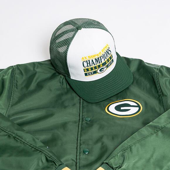 Kšiltovka 9FIFTY New Era Trucker Green Bay Packers Champions White/OTC Snapback