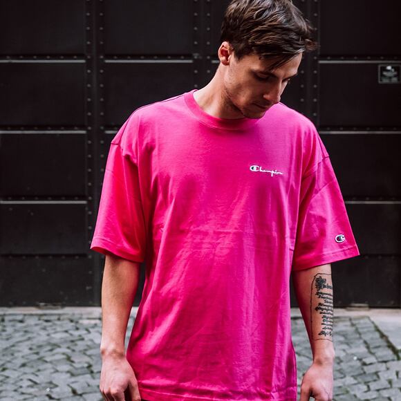 Triko Champion Crewneck T-Shirt Flame Pink 214279 PS025
