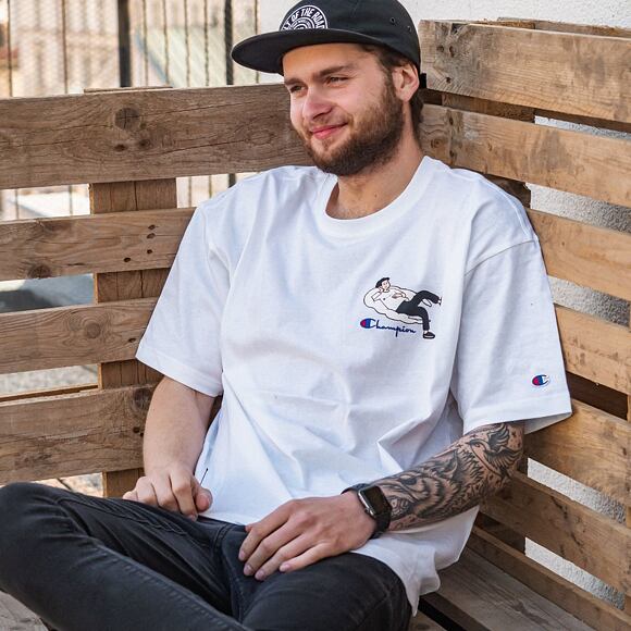 Triko Champion Crewneck T-Shirt White 214419 WW010
