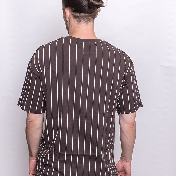 Triko New Era Oversized Pinstripe Tee Brown / Off White