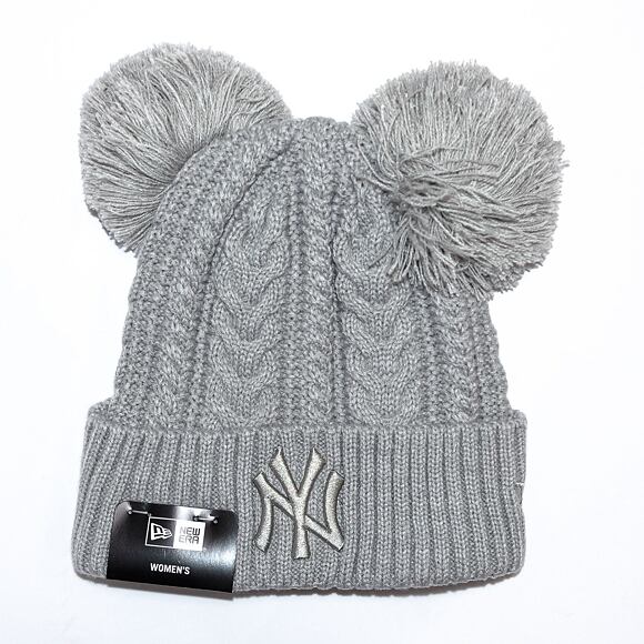 Dámský kulich New Era MLB Womens Double Pom Cuff Beanie New York Yankees Grey