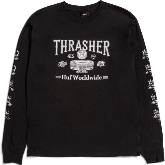 Triko HUF × Thrasher Monteray Longsleeve Black