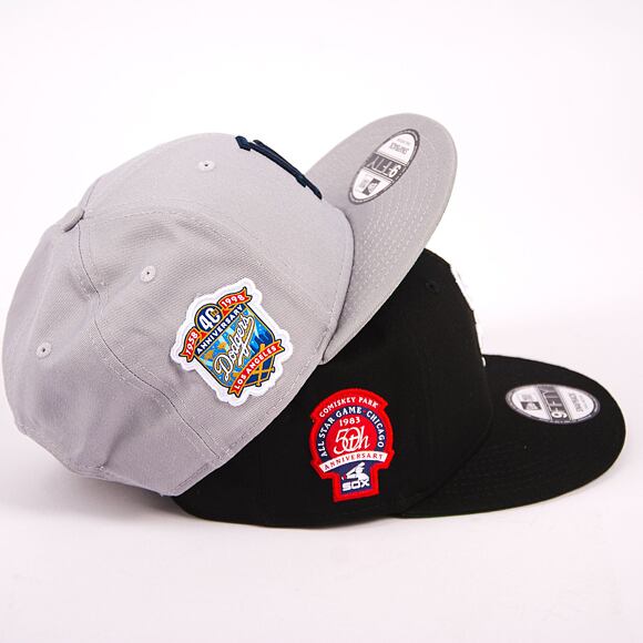 Kšiltovka New Era 9FIFTY MLB Team Side Patch Los Angeles Dodgers Grey / Dark Blue