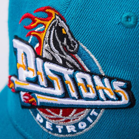 Kšiltovka Mitchell & Ness Detroit Pistons Team Ground 2.0 Stretch Snapback HWC Teal