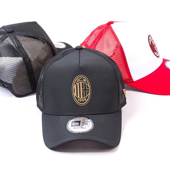Kšiltovka New Era 9FORTY A-Frame Trucker Black Gold AC Milan Black Black