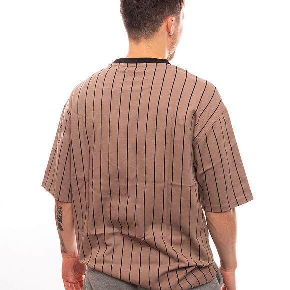 Triko New Era Pinstripe Oversized Tee Ash Brown / Black