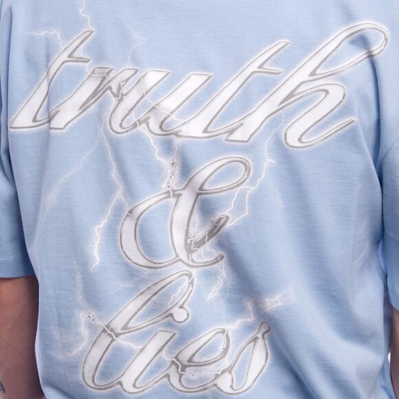 Triko Karl Kani - Retro T&L Backprint Tee light - blue/white