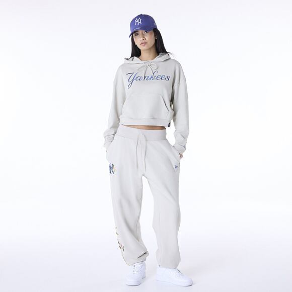 Dámská Mikina New Era - MLB Graphic Crop Hoodie - NY Yankees - Stone