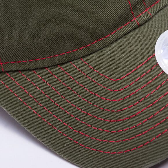 Dámská Kšiltovka New Era - MLB Contrast Stitch 9TWENTY - LA Dodgers - New Olive / Coral