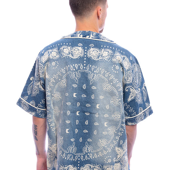 Dres - Kani Paisley Denim Baseball Shirt - Blue