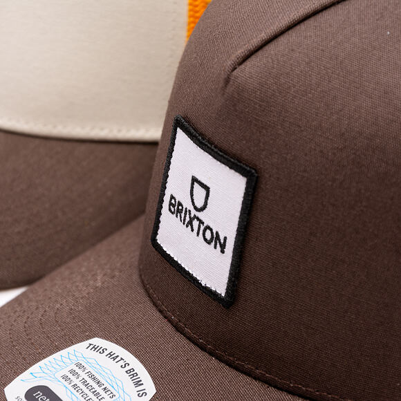 Kšiltovka Brixton - Alpha Block Np C Mp Trucker Hat - Brown/Brown