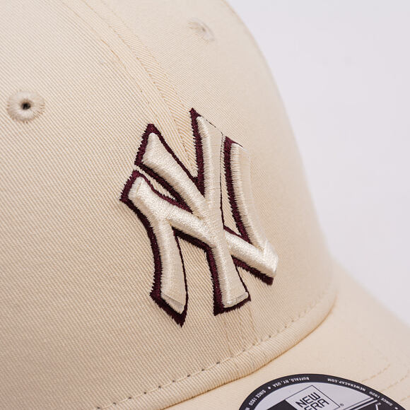 Kšiltovka New Era - MLB Team Outline 9FORTY - NY Yankees - Cream / Burgundy