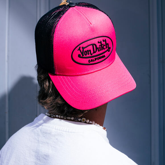 Kšiltovka Von Dutch - Trucker - Rubber Logo Pink/Black