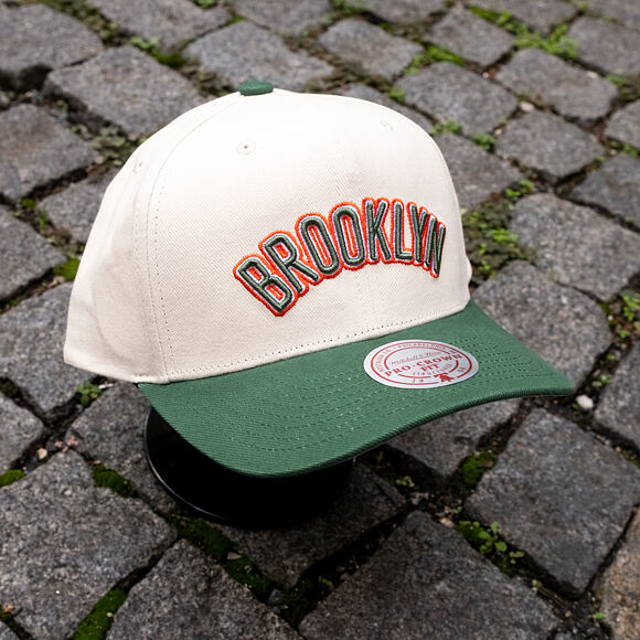 Kšiltovka Mitchell & Ness - Green Orange Pro Crown - Brooklyn Nets - Sand/Green