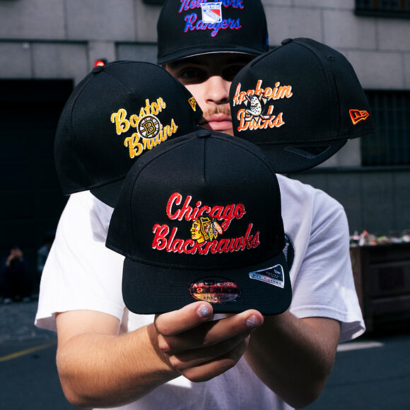 Kšiltovka New Era - NHL Chainstitch 9FIFTY A-Frame - Chicago Blackhawks - Black