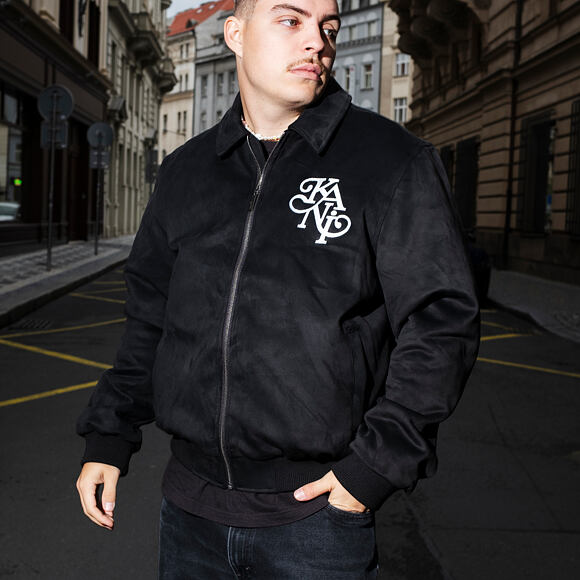 Bunda Karl Kani - Legacy Faux Suede Bowling Jacket - Black