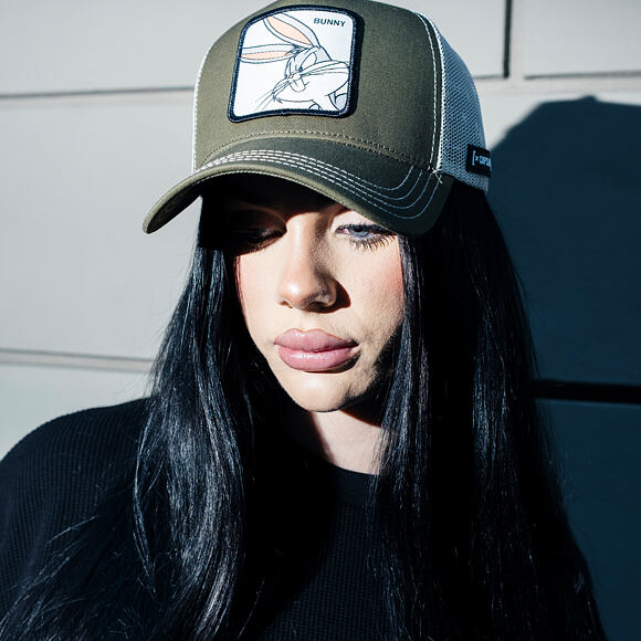 Kšiltovka Capslab - Trucker Looney Tunes - Bugs Bunny - Olive / White