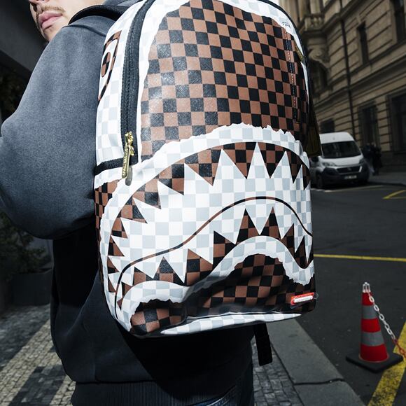 Batoh Sprayground Cream And Brown Tear Check Backpack