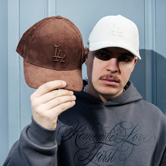 Kšiltovka New Era - MLB Cord 9FORTY M-CROWN - LA Dodgers - Chestnut Brown