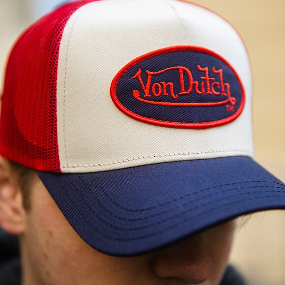 Kšiltovka Von Dutch - Trucker - Classic Logo - Beige/Navy/Red