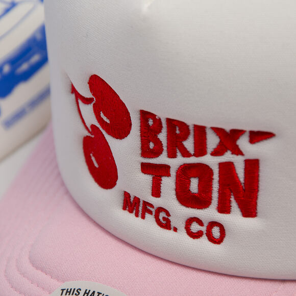 Kšiltovka Brixton - Cherry MP Trucker - Off White/Pink