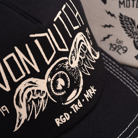 Kšiltovka Von Dutch - Trucker - Eye Out Side Patch Black/White