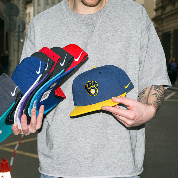 Kšiltovka Nike - Dri-Fit Pro - Milwaukee Brewers - Midnight Navy 44B/Amarillo 78H