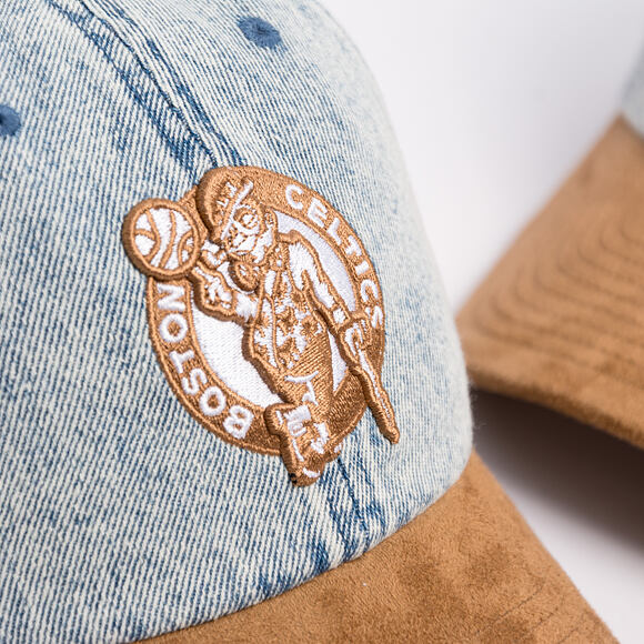 Kšiltovka Mitchell & Ness - Den Suede Strapback - NBA - Boston Celtics - Blue